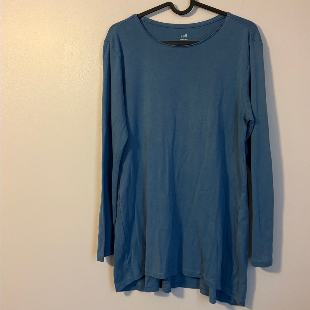 J. Jill Perfect Pima Delicate Trim Tunic in Blue size MP